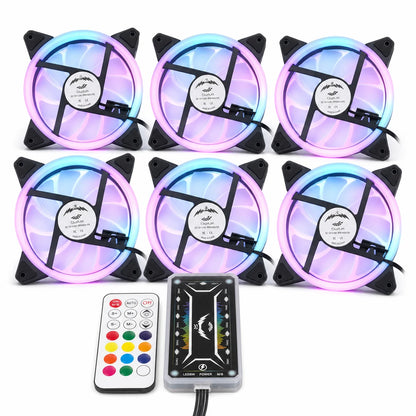 Computer Case PC Cooling Fan RGB Adjust LED 120mm Quiet + IR Remote New Computer Cooler Cooling RGB Case Fan For CPU
